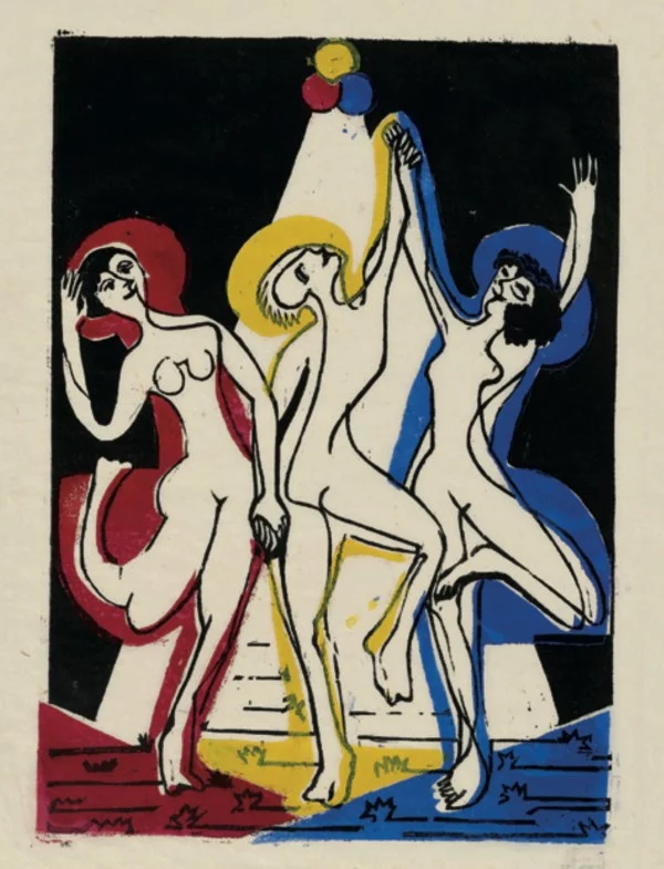 Ernst Ludwig Kirchner, Farbentanz, 1933, Farbholzschnitt, Privatsammlung © Foto_ Privatsammlung