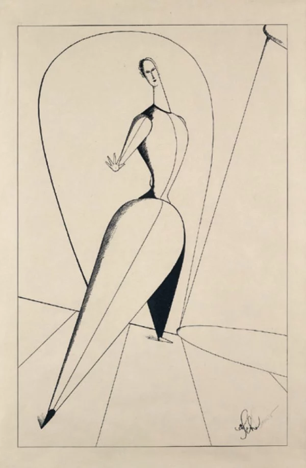 Oskar Schlemmer, Tänzerin, 1923, Lithografie, Privatsammlung © Foto_ Dennys Hill
